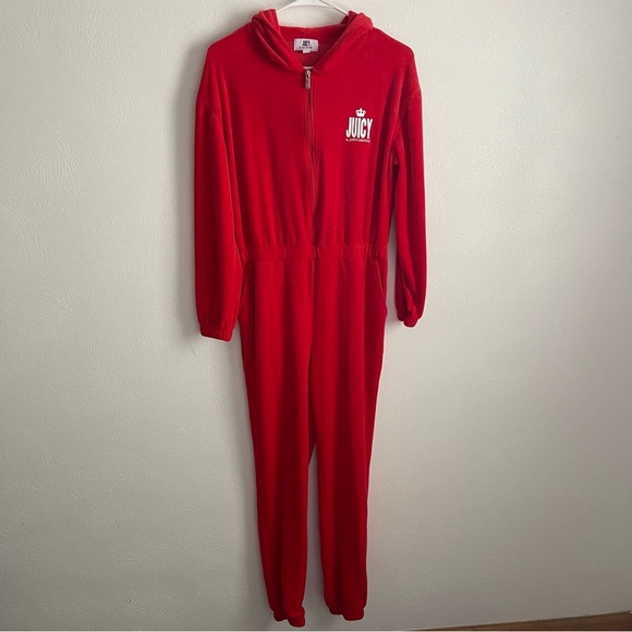 Juicy Couture women’s Velour Jumpsuit red size small EUC - Picture 5 of 13